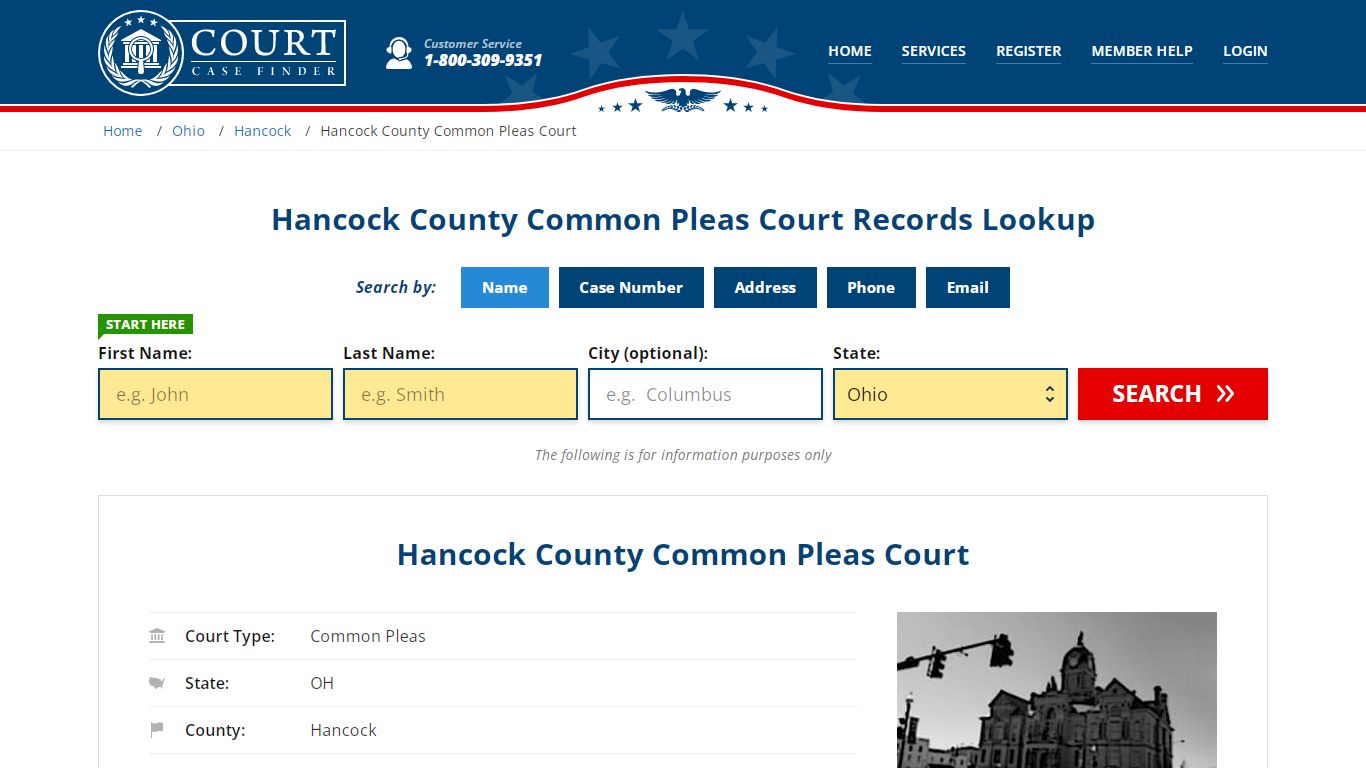 Hancock County Common Pleas Court Records Lookup
